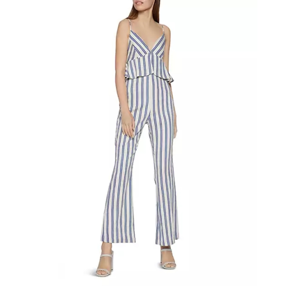 NWT BCBGeneration Striped Peplum Jumpsuit